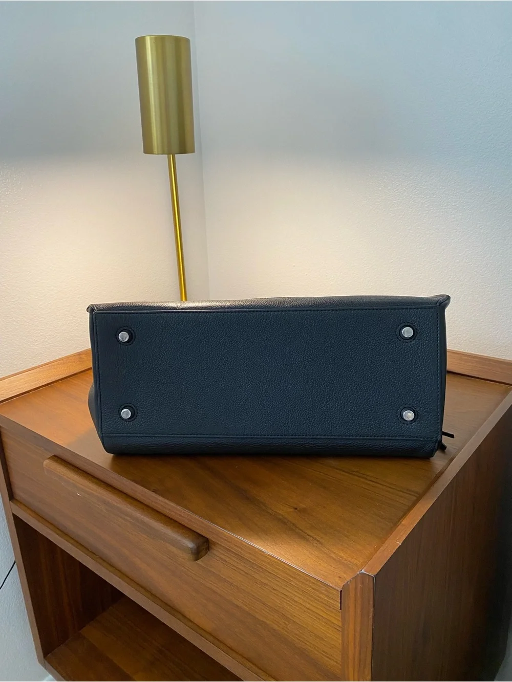 Celine Black Leather Satchel with Top Handle